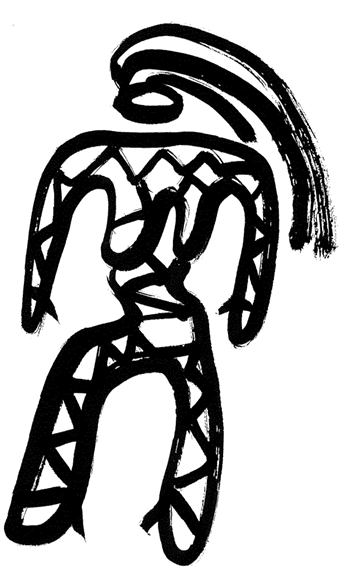 Lady Zig Zag — brush pen figure