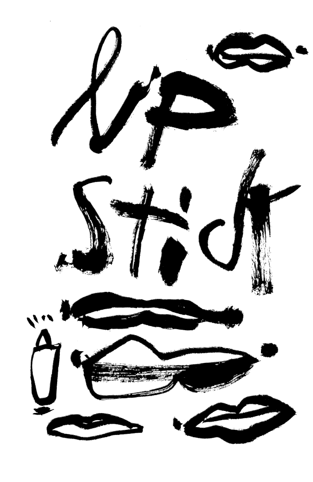 Lipstick — brush pen lettering