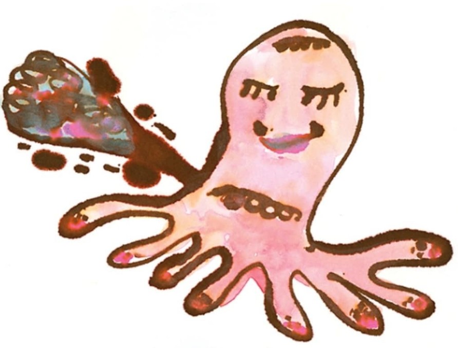 Octopus — watercolour brush pen
