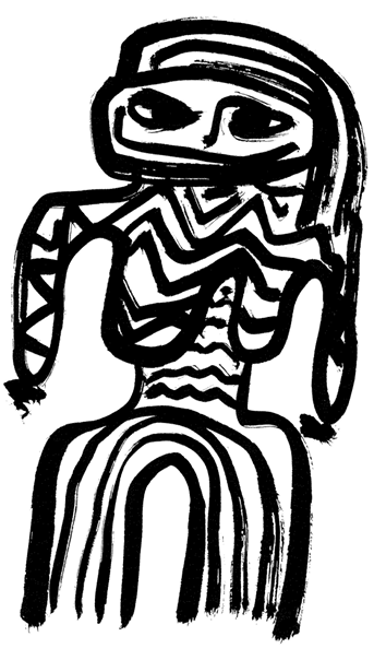 Rainbow — brush pen figure