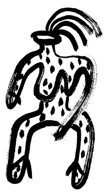 Spots — brush pen figure